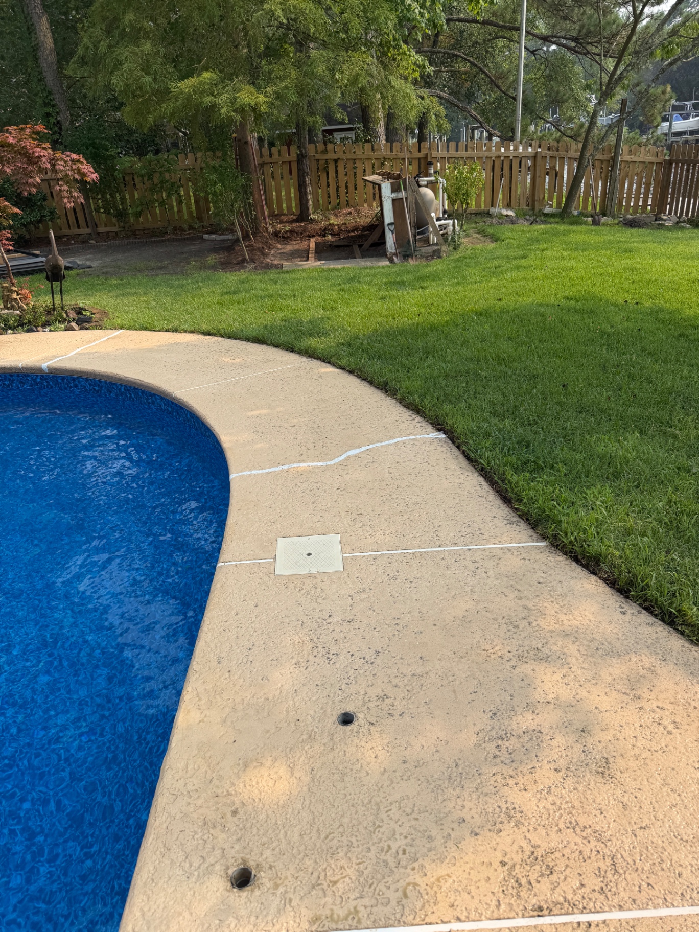 Restored pool deck concrete
